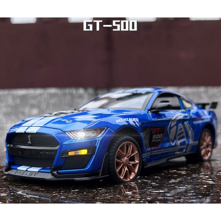 優選 1/24 福特 野馬 GT500 模型車 合金車 1:24