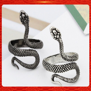 Ppsv❤戒指蛇形設計可調節合金開放式珠寶手指帶,適合日常生活