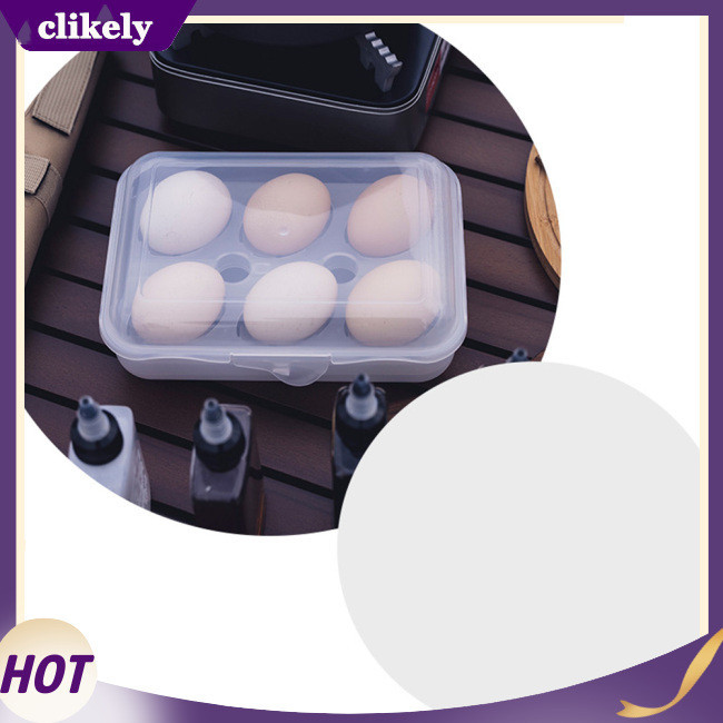Clikely 2/4/6 格雞蛋收納盒便攜式防震防摔蛋架容器戶外野營野餐
