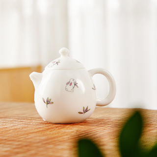 下殺德化羊脂玉白瓷茶壺陶瓷純白泡茶壺小號一件式球孔過濾功夫茶具單壺