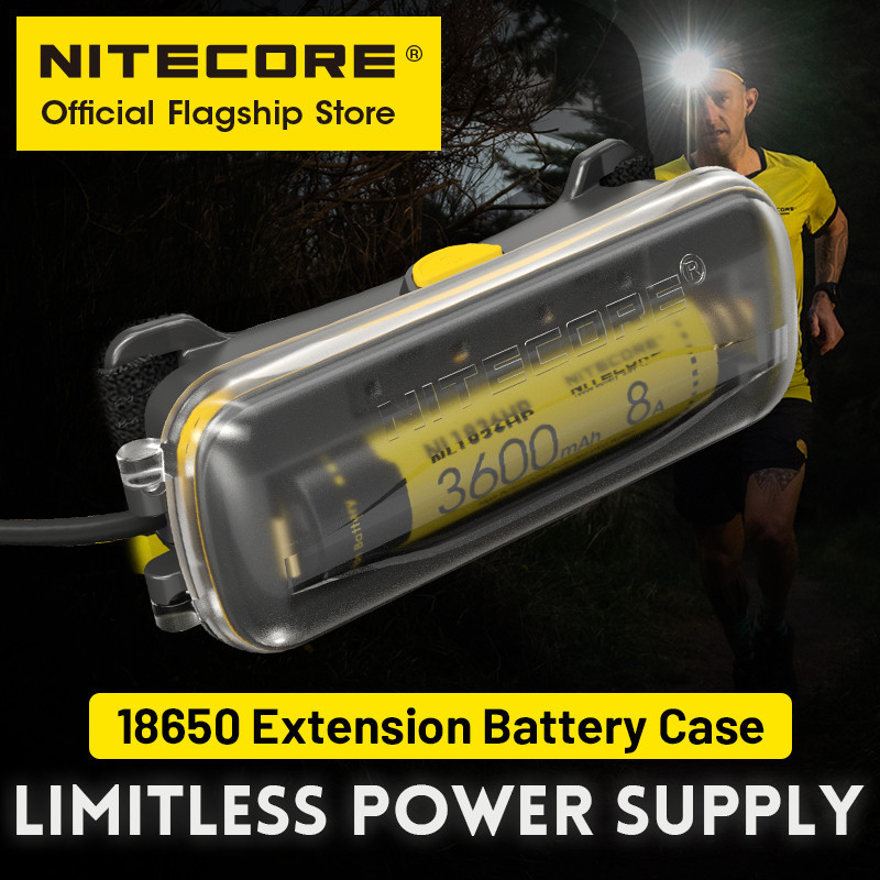 Nitecore 18650 延長電池盒鋰離子電池充電器無限移動電源適用於 NU40 NU43 NU50 前照燈越野跑遠