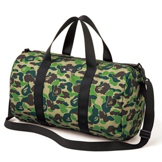 猿人頭迷彩 托特包 旅行袋圓筒包 雜志包綠色迷彩戶外旅行包 防水手提肩 挎圓筒包