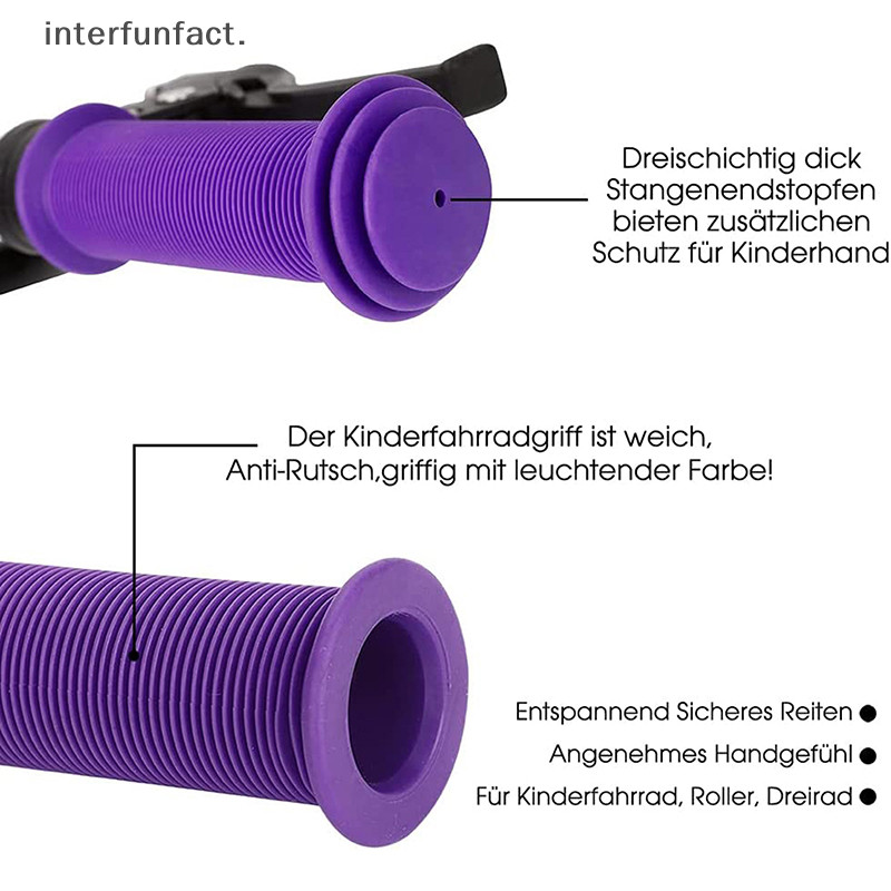 互動。 2x MTB 自行車車把把手套橡膠自行車把手防滑防水三輪車踏板車把手兒童自行車車把全新