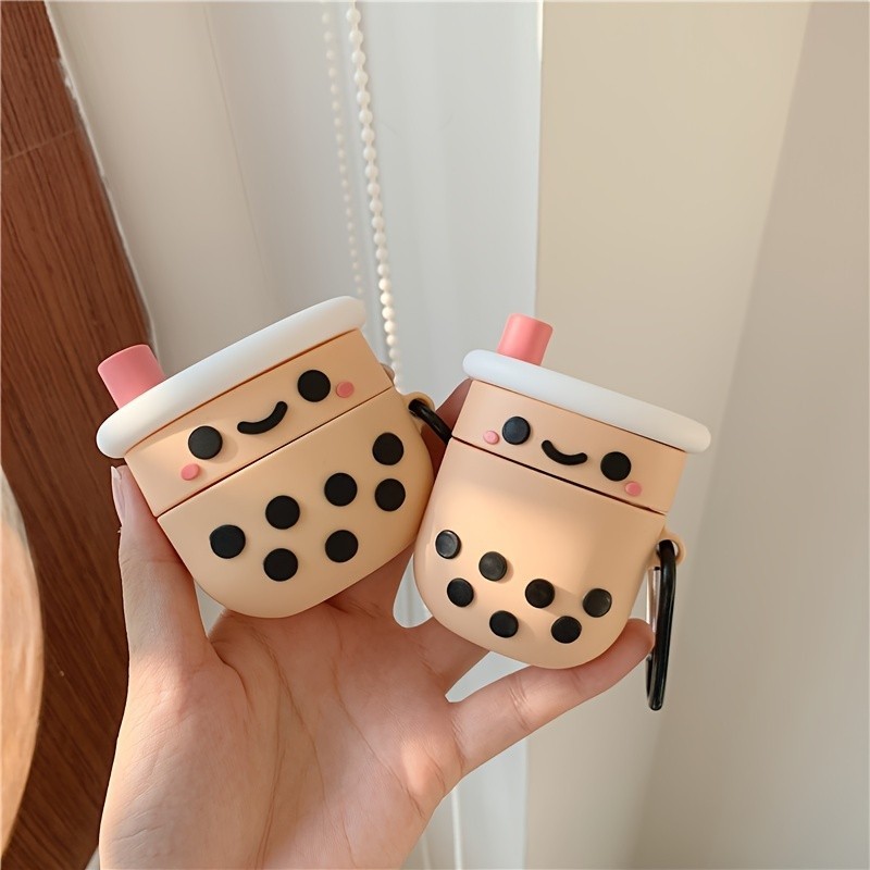 可愛 3D 卡通奶茶杯設計矽膠 Airpod 保護殼完美適合 1/2 Pro 和 Airpod 3