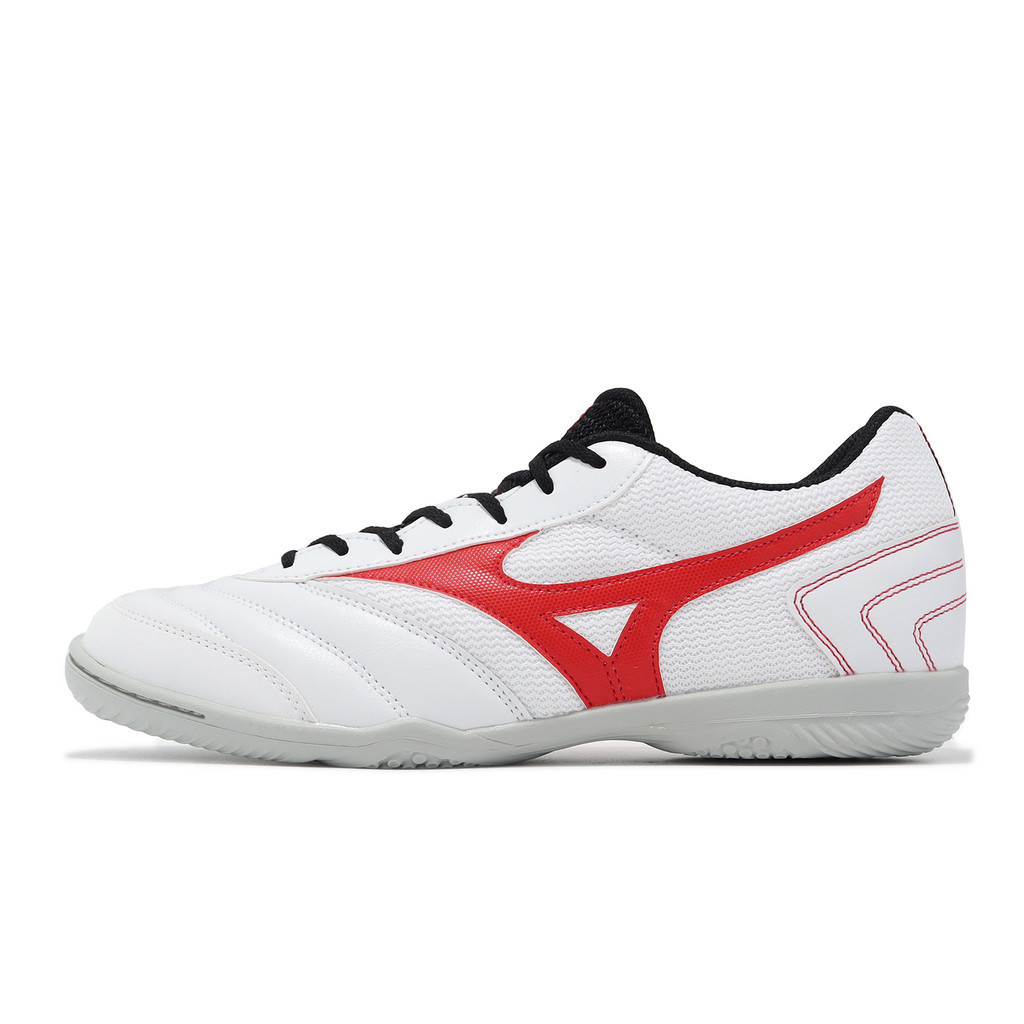 Mizuno 室內足球鞋 MRL Sala Club In 白 紅 灰 皮革 網布 美津濃 男鞋 Q1GA2403-91