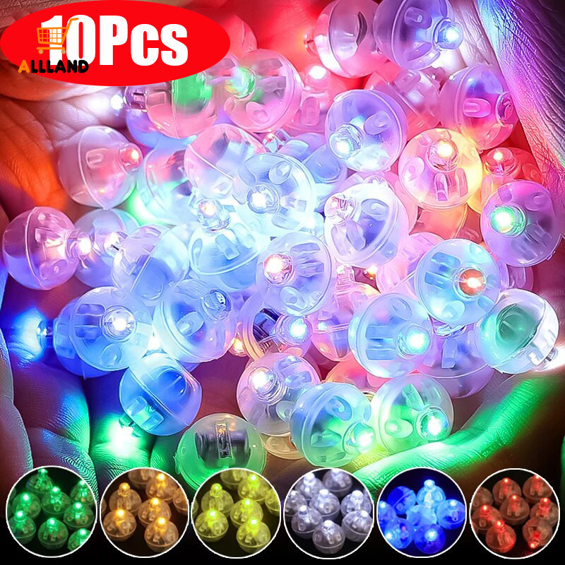 10 件/套迷你透明塑料 LED 圓球燈浪漫七彩發光氣球燈生日派對裝飾環境燈