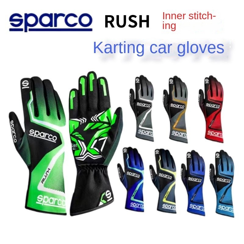 SPARCO RUSH卡丁車賽車手套矽膠防滑透氣耐磨汽車模擬器長款手套