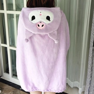 少女心庫洛米美樂蒂玉桂狗卡通披肩學生午睡蓋毯斗篷懶人披風毯子