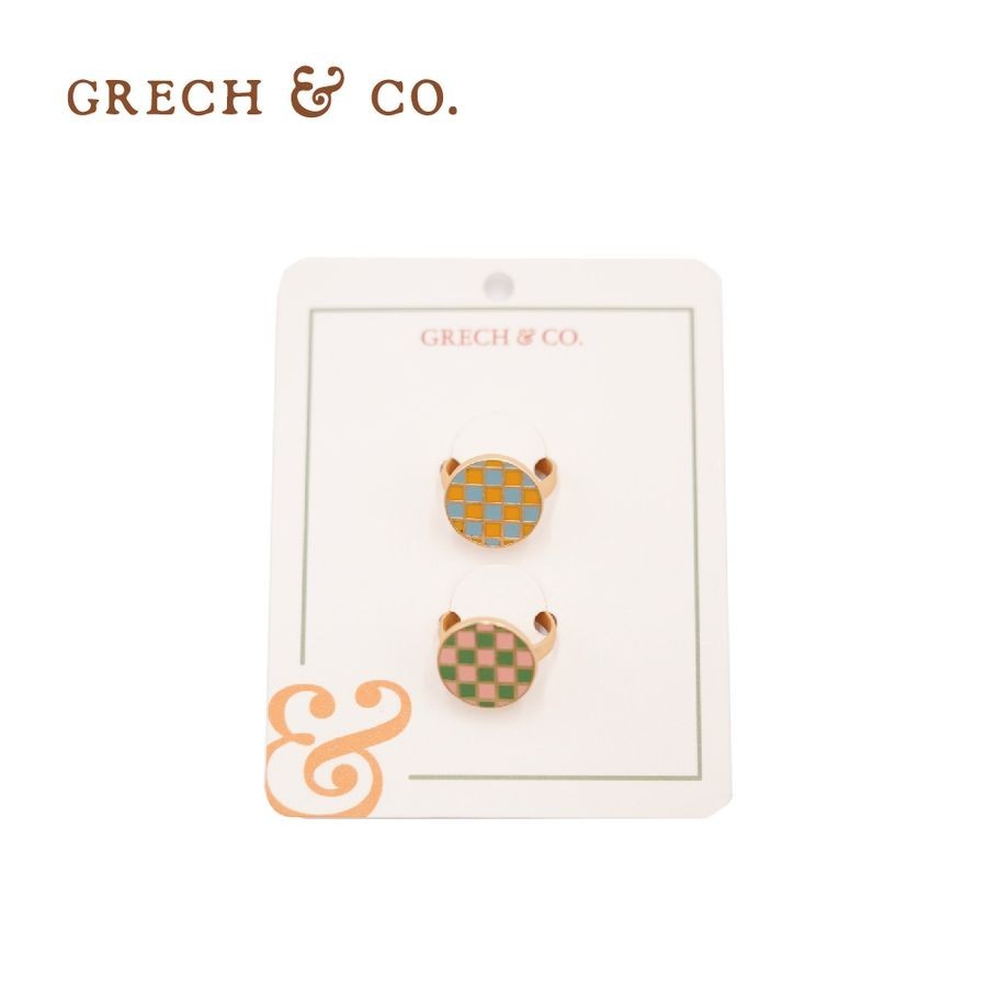 Grech&Co.可調式戒指二入組/ 格紋 eslite誠品