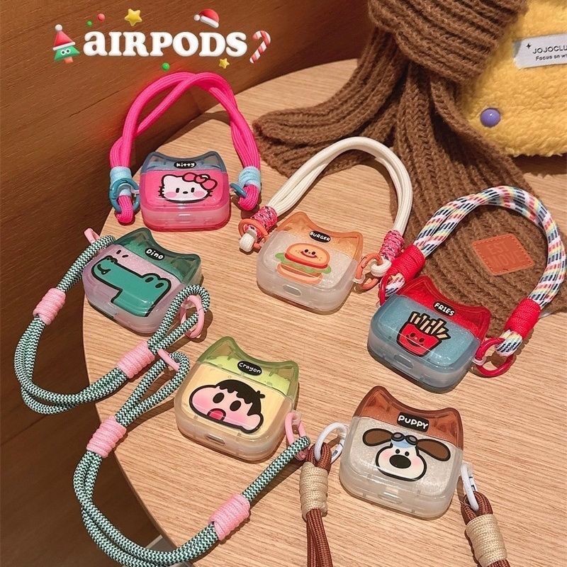 可愛的蠟筆小新無線耳機 Airpods 1/2/3 Pro 保護套矽膠保護套 Airpods 保護套卡通防震保護套軟保護