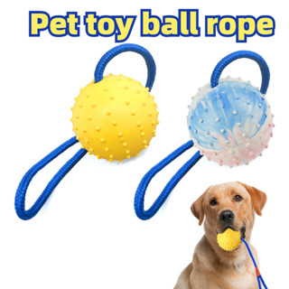 寵物玩具球繩橡膠訓練互動防咬益智磨牙清潔球