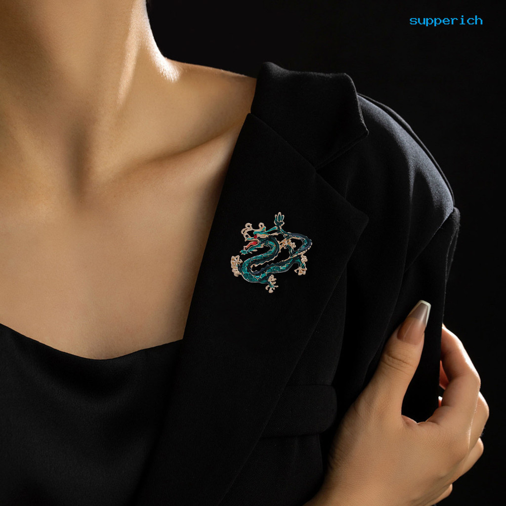 [加一時尚館]男女同款時尚民族創意中國風生肖龍胸針西裝外套服飾別針滴油配飾