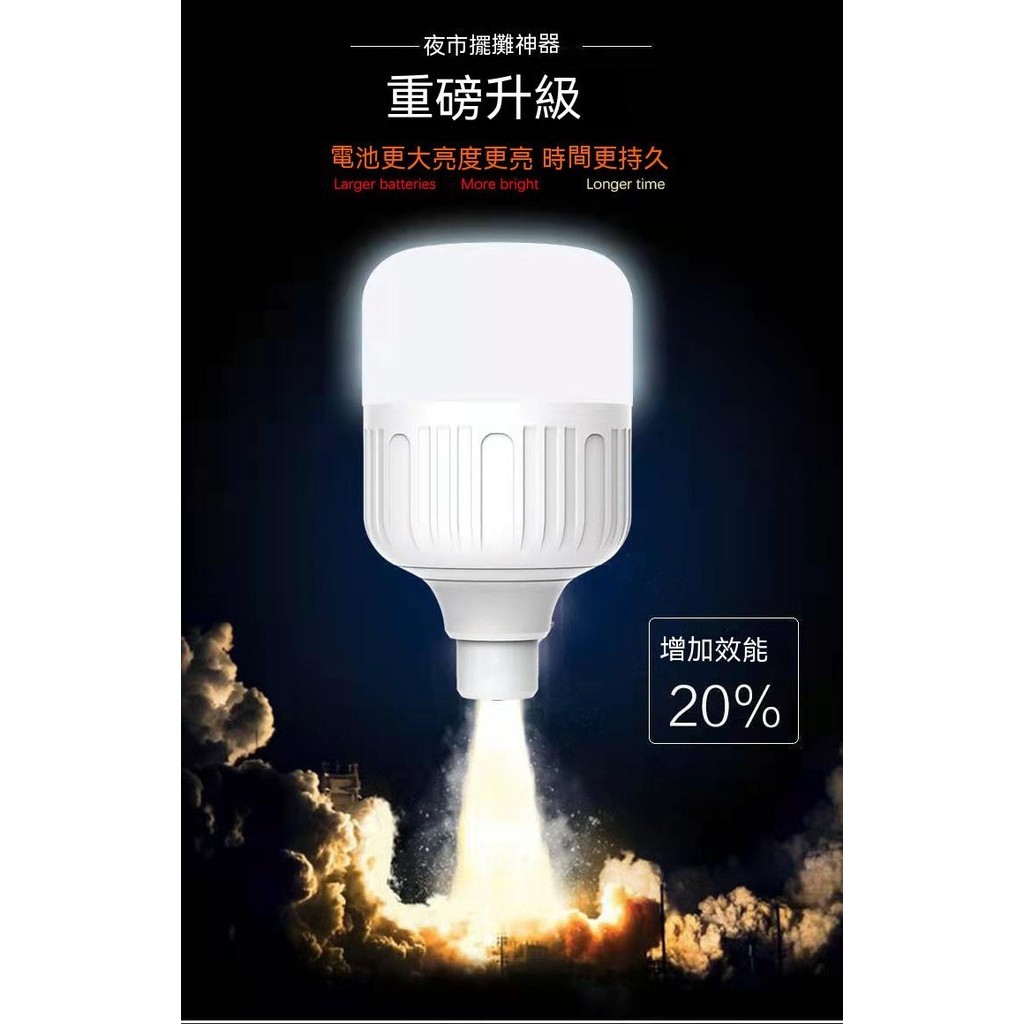 台灣出貨🌞USB充電燈泡 200W白光燈泡 LED燈泡 USB充電燈泡 擺地攤燈 LED應急球泡燈 應急燈 露營燈