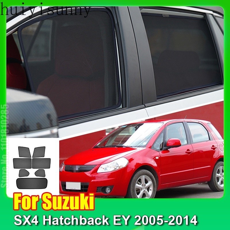 SUZUKI Hys 適用於鈴木 SX4 掀背車 EY 2005-2014 車窗遮陽罩前擋風玻璃後側窗簾遮陽板遮陽板