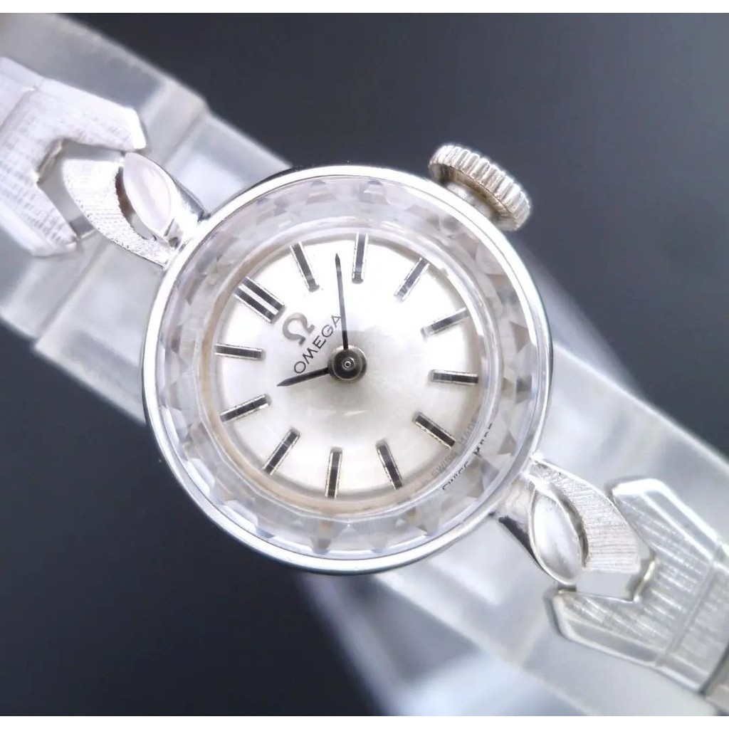 OMEGA 歐米茄 手錶 LADY 純金 手動上鍊 14K金 玻璃切割 日本直送 二手