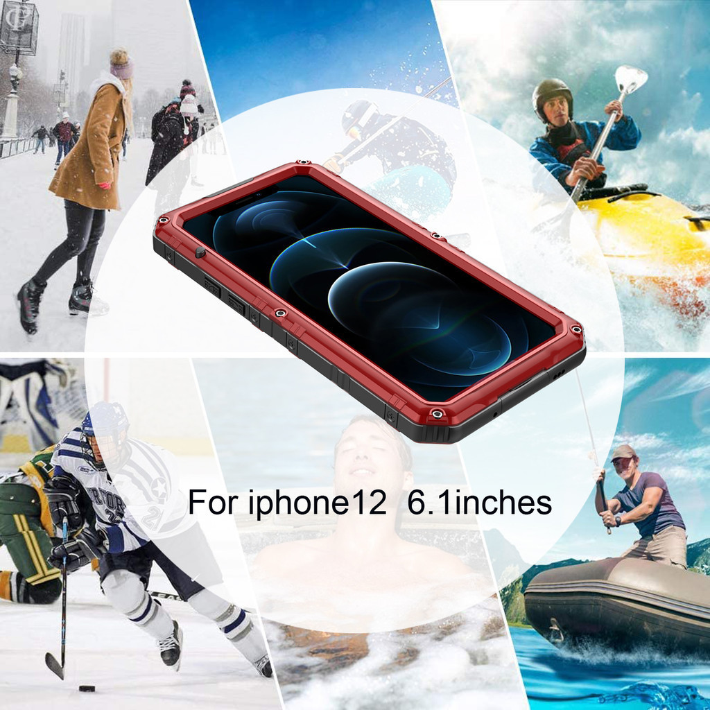 蘋果 7 8 11 12 13 14 Plus防水殼 iPhone SE金屬手機殼 XR XS Max保護殼
