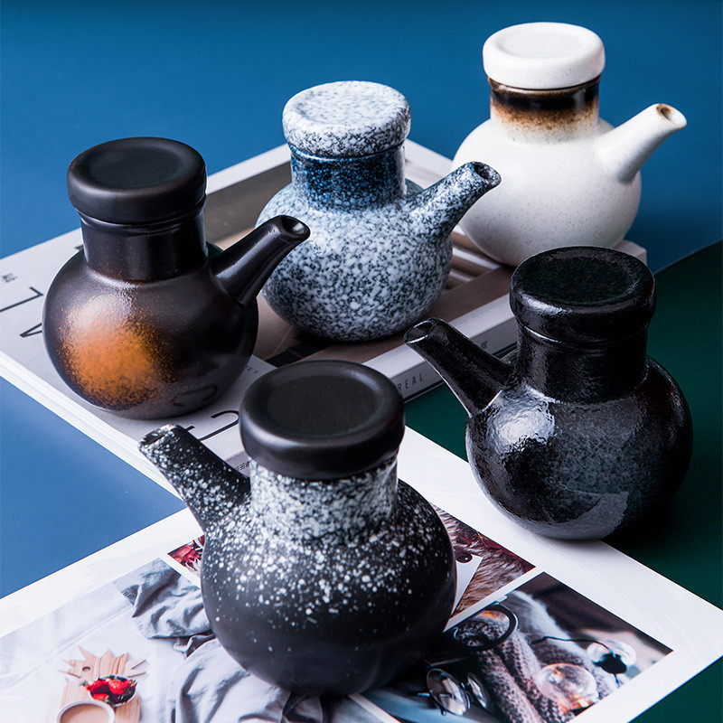 陶瓷油壺日式油瓶家用醬油壺醋壺調味料廚房用品大號油罐香油小瓶