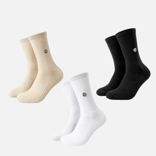 純棉運動長筒襪加厚毛巾底防臭籃球訓練白色大尺碼襪子