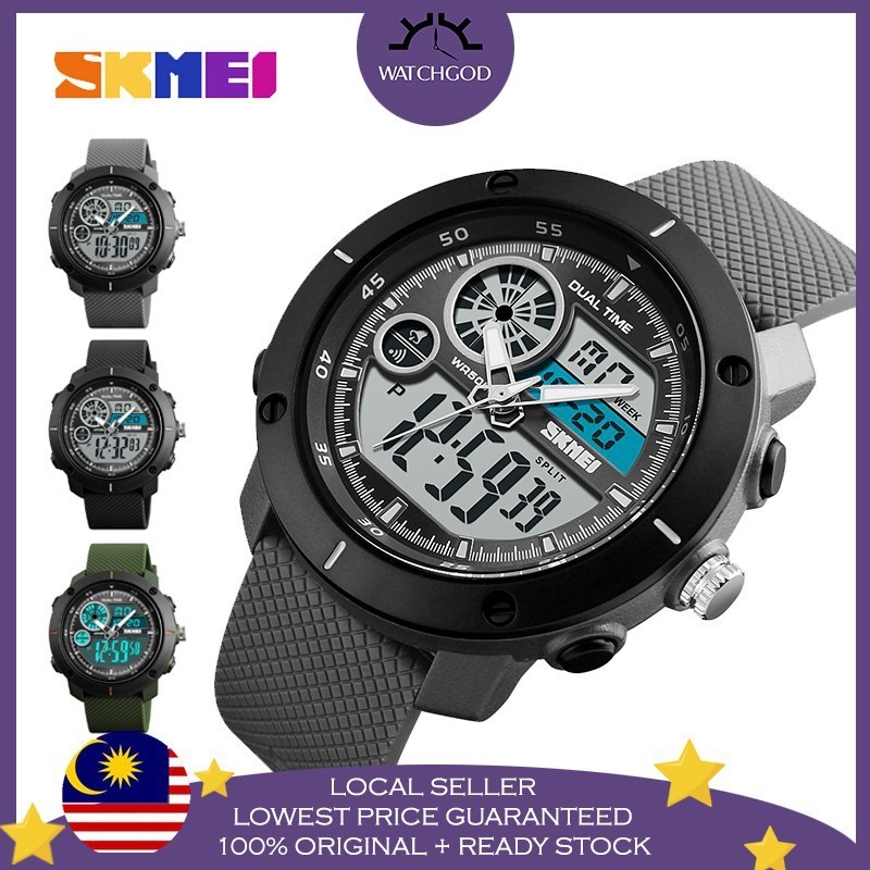 Skmei 1361 雙時間 GMT 數字 LED 運動男士手錶男士手錶