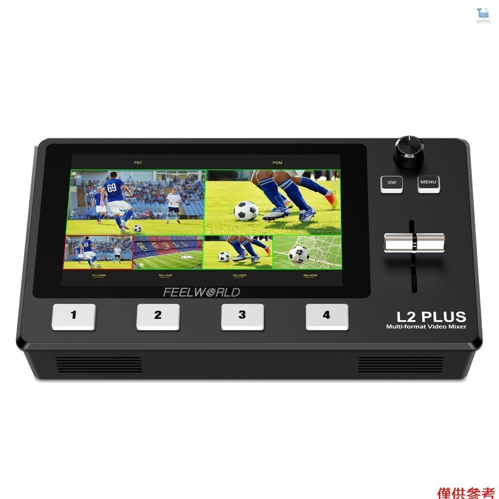 Feelworld L2 PLUS 多格式視頻混音器切換器,帶 5.5 英寸觸摸屏 4 通道 HDMI 輸入 USB3.