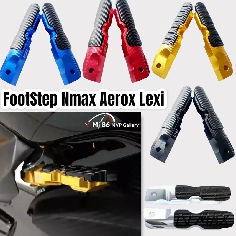 HITAM MERAH 腳踏後腳踏適用於 Nmax Aerox Lexi 摩托車全數控材料紅色金色銀色黑色藍色