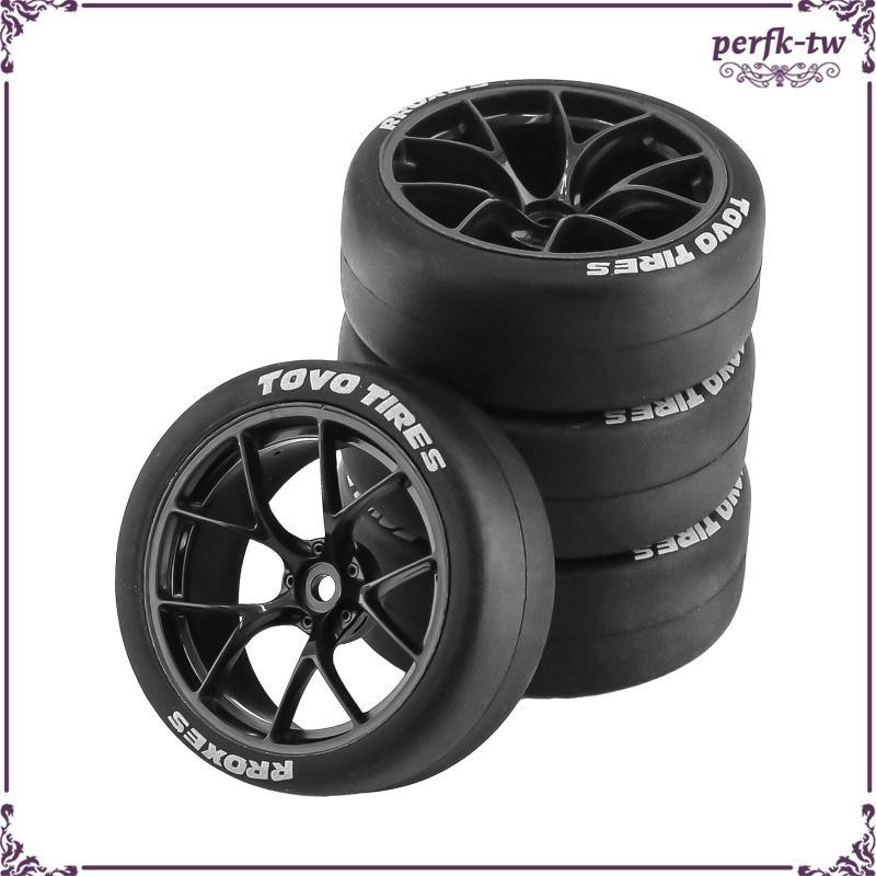 [PerfkTW] 4 件裝橡膠輪胎,耐磨,替換 TT02 1:10