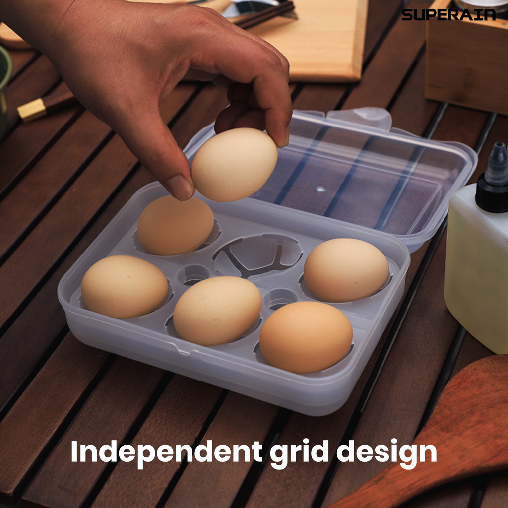 [嘉和運動]戶外雞蛋收納盒 防震便攜廚具防摔塑膠手提式露營6格透明仿真蛋託（頻道）