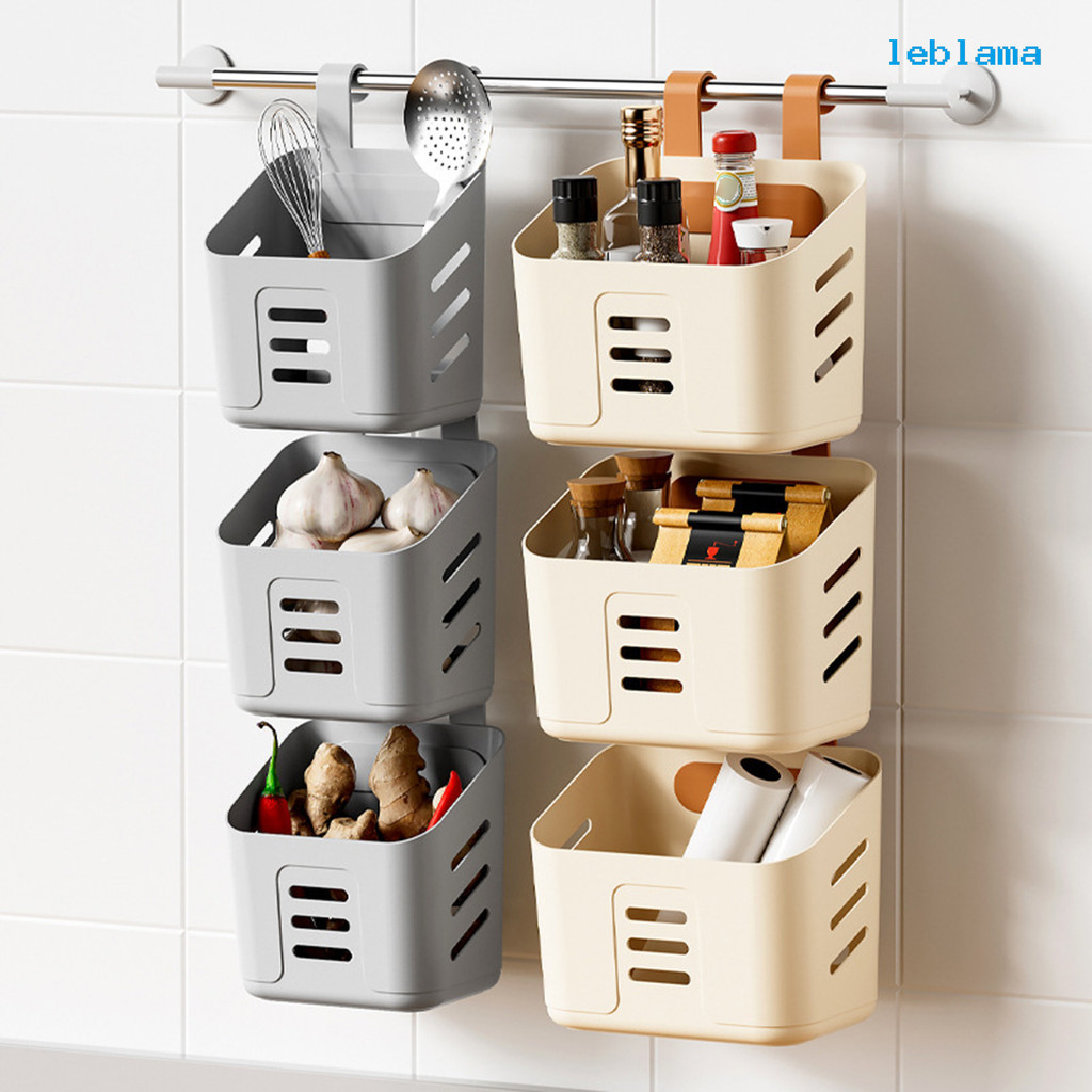 [LBA] 家用廚房小掛籃 浴室置物架 可掛式衛生間壁掛塑膠懸掛收納籃子神器