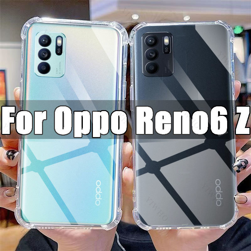 適用於 Oppo Reno 6Z CPH2237 防震防刮手機套的安全氣囊軟 TPU 透明保護套