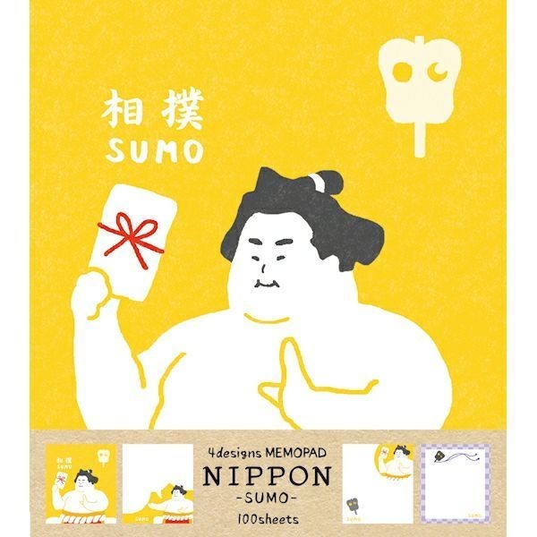 日本 Wa-Life Nippon 系列 四種設計款式便條紙組/ 相撲 eslite誠品
