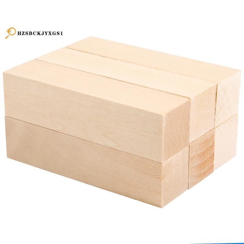 6 件裝椴木雕刻積木適用於木材初學者雕刻愛好套件 DIY 雕刻木材