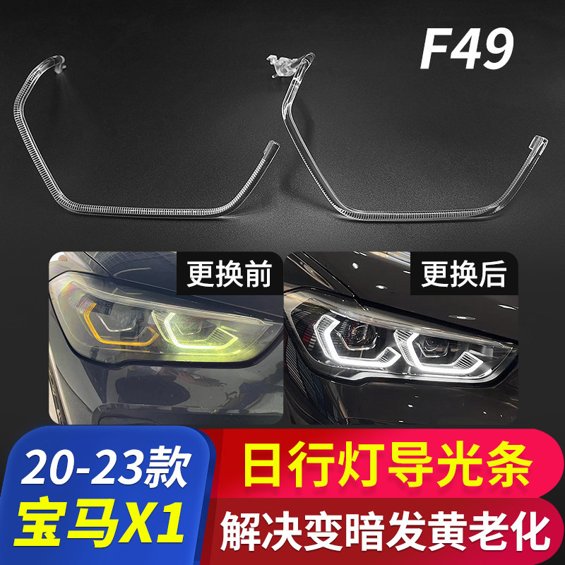 【現貨】20-23改款BMW X1日行燈導光條F49勺子大燈天使眼光圈發黃