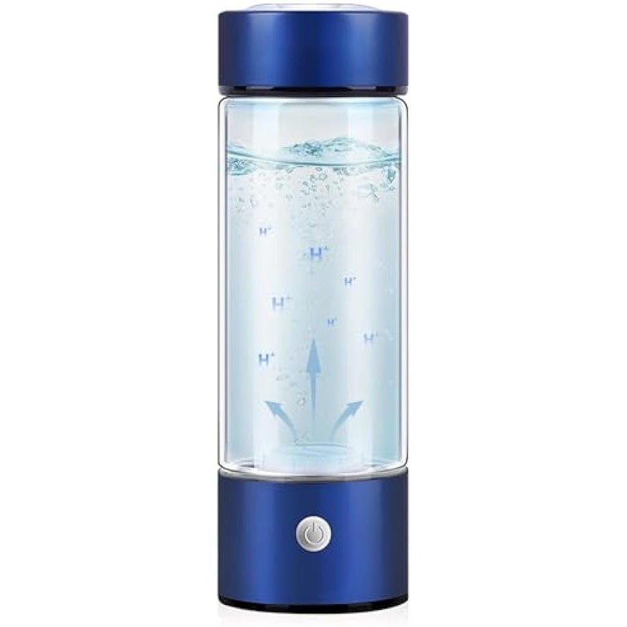 氫水瓶,2024 年可充電便攜式氫水機發電機,家庭辦公室旅行用氫水瓶發電機(藍色)