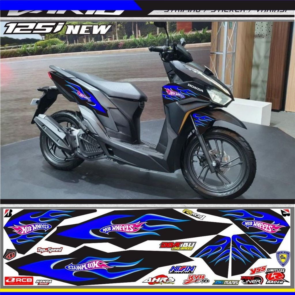 貼花貼紙變化摩托車新 vario 125 iss cbs gen-2 年 2023 2024 條紋變化貼紙部落貼花