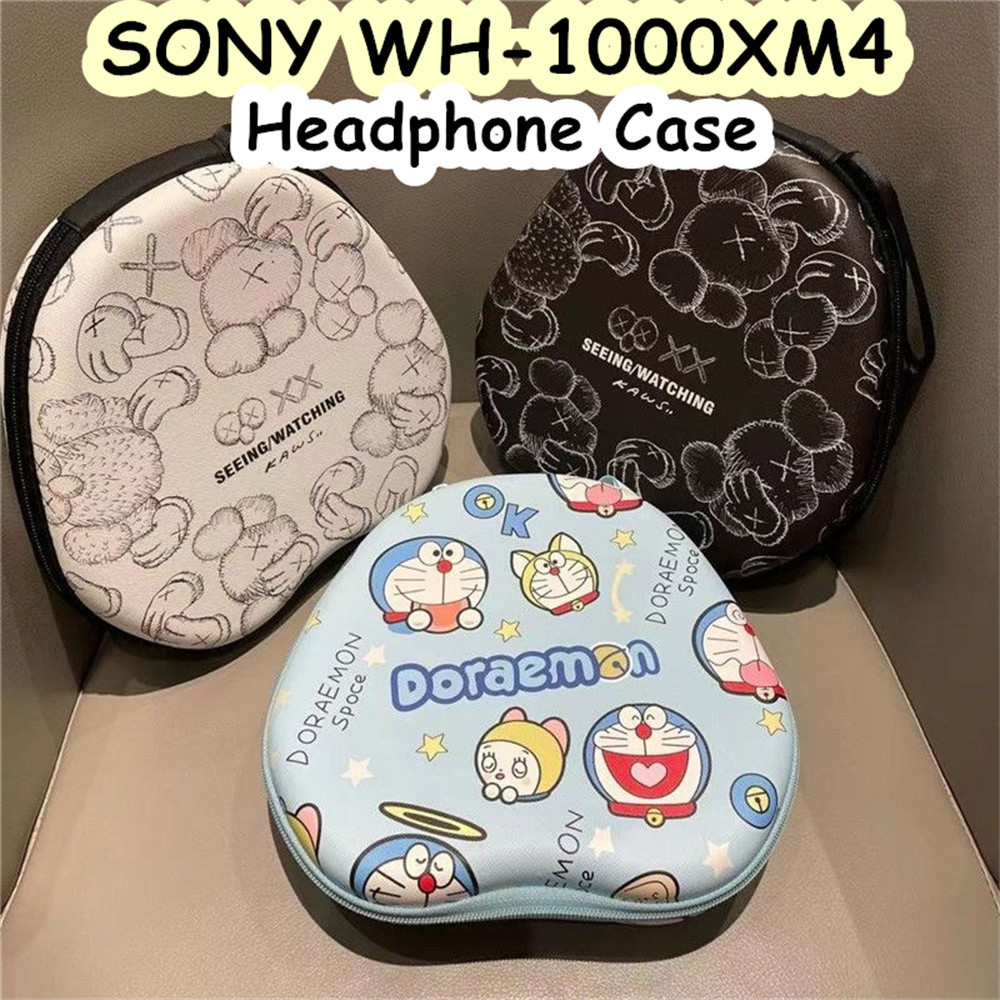 索尼 【快速發貨】適用於 Sony WH-1000XM4 耳機套簡約卡通耳機耳墊收納包外殼盒