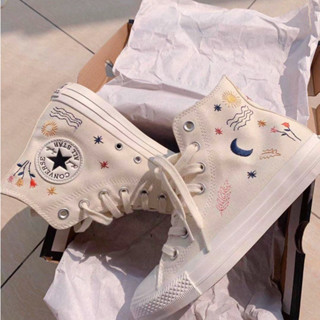 ALL STAR Chuck TAYLOR 全明星刺繡 1970 年代經典帆布鞋鞋帶學生獨特