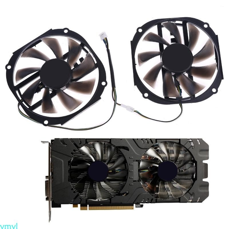 Ymyl 2pcs 95mm 4gb 2048SP GPU 冷卻器冷卻風扇,用於盈通 RX480 570 580 顯卡風