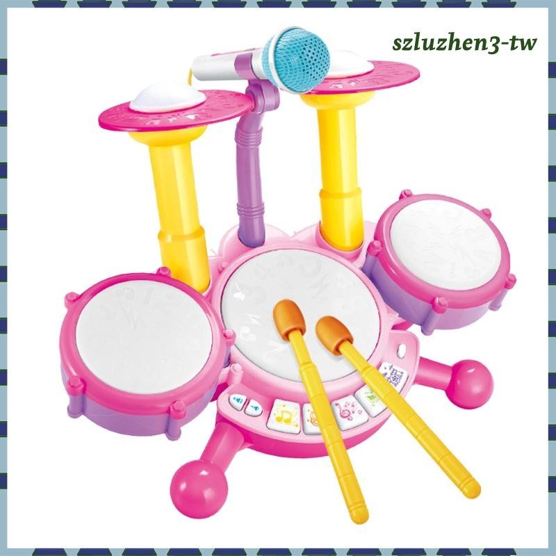 [SzluzhenfbTW] 兒童鼓組帶鼓節奏,樂器點亮玩具 6 12 18 個月兒童