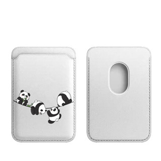 Magsafe 磁吸 卡包 卡套 皮革卡套 適用iphone15promax手機殼皮革熊貓mini卡套式13pro真皮卡