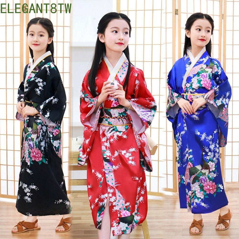 ELEGANT8TW孩子們傳統的日本和imo,日式風格亞洲人兒童Sakura女孩和衣服,新建兒童日式浴衣