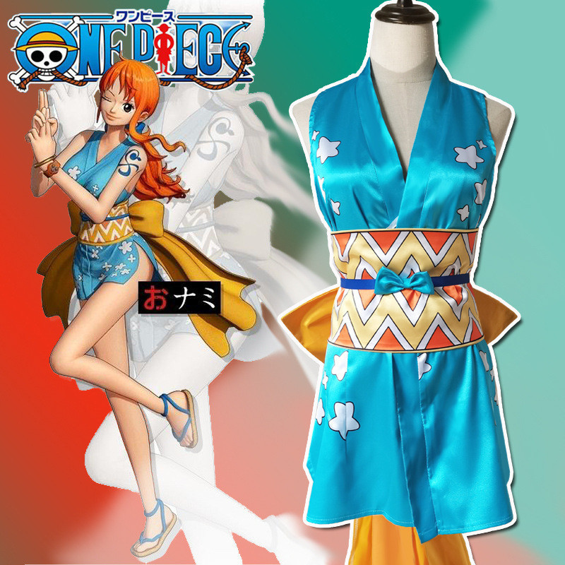 光之谷海賊王和之國篇cos娜美和服睡衣草帽團成員cosplay服裝女日系服裝