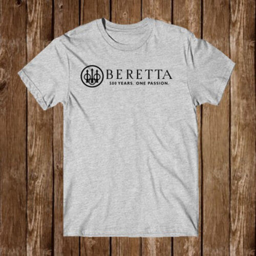 Beretta Firearms Gun 標誌男式灰色 T 恤尺寸 S5Xl 棉