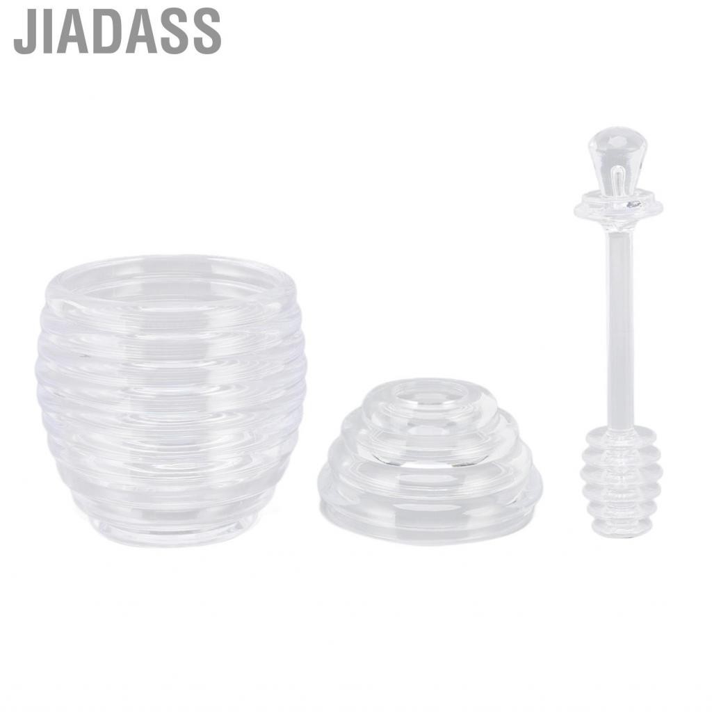Jiadass 透明蜜罐塑膠蜂形罐附攪拌棒配件