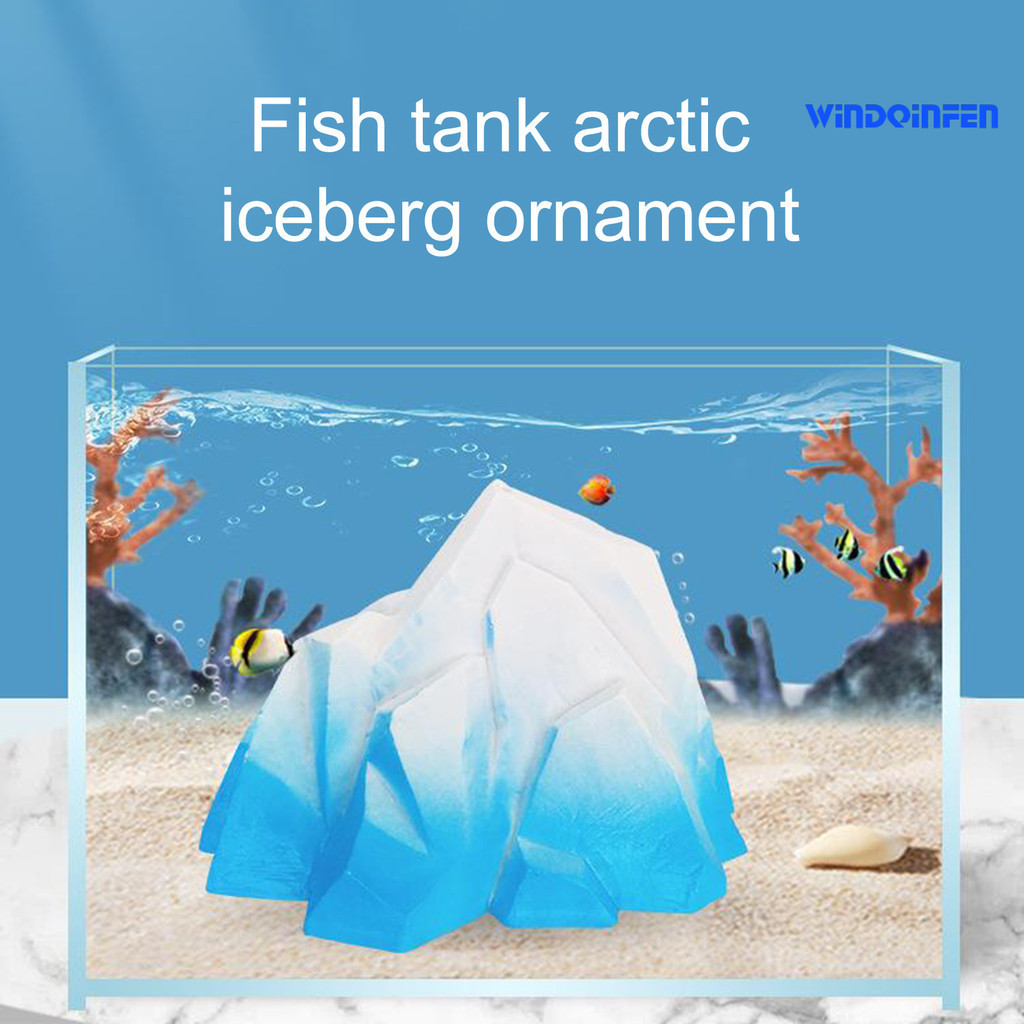 [萌寵屋]魚缸造景全套小魚缸擺件造景假山塑膠魚缸裝飾造景北極冰山造景套（頻道）