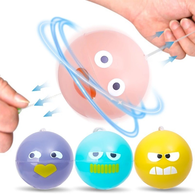 Ball On String 發光小口哨球 - 手指力量伸展訓練 - 兒童益智禮物 - 有趣的閃光陀螺球玩具 - 手指鍛