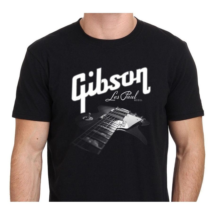 Gibson Les Paul Guitar Rock 棉質運動裝大碼男士 T 恤