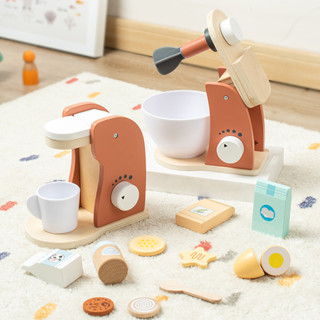 兒童木製益智玩具 早教過家家玩具 男女孩手眼協調咖啡機 牛奶機玩具
