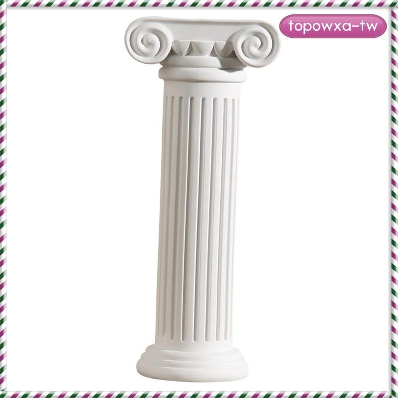[TopowxaTW✿] 樹脂雕像羅馬柱植物支架桌中心裝飾品希臘柱花瓶花盆適用於家庭、婚禮、農舍、臥室