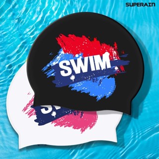 [嘉和運動]印花矽膠泳帽男女通用防水防滑泳帽女士高彈性矽膠游泳帽