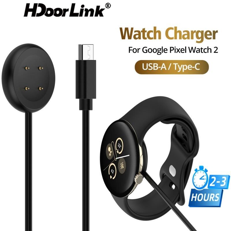 HdooLink 適用於 Google Pixel Watch 2 的 智能手錶充電器 USB C 型充電線 磁吸充電線